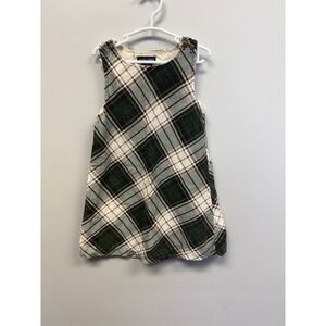 Ralph Lauren Kids Green Plaid Corduroy Jumper Dress 4T Cotton RL Buttons READ